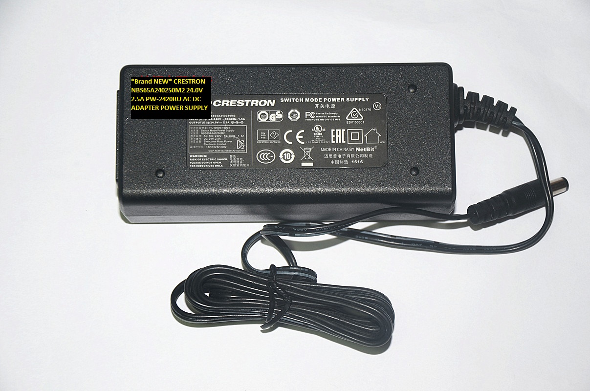 *Brand NEW* 24.0V 2.5A AC DC ADAPTER PW-2420RU CRESTRON NBS65A240250M2 POWER SUPPLY
